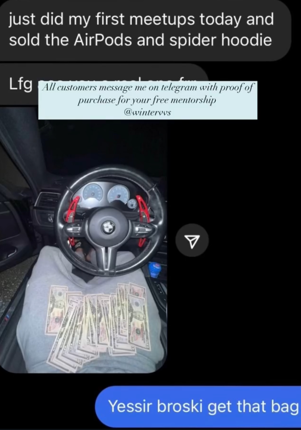 First meetup sales success - AirPods and hoodie sold